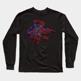 NASA Astronaut in Red, Blue, Purple and Green Colors Long Sleeve T-Shirt